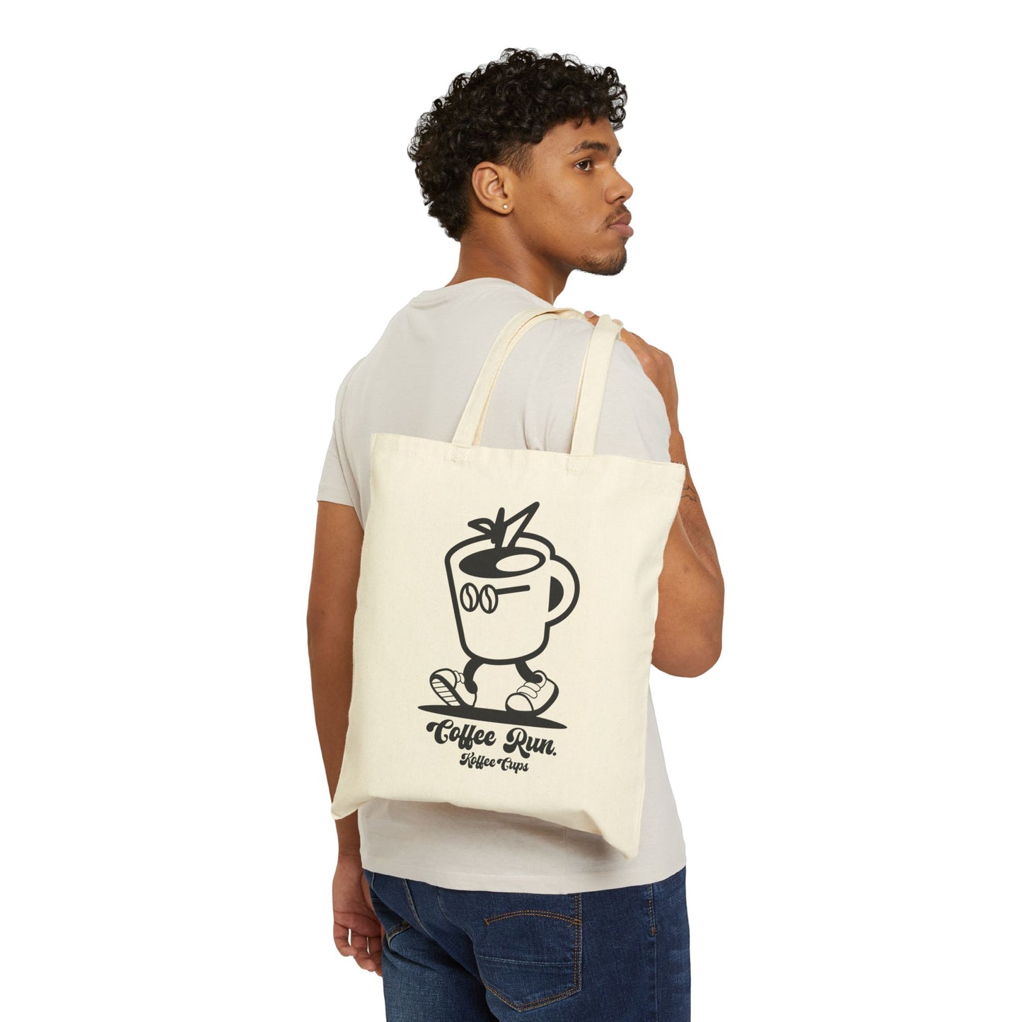 Coffee Run Canvas Tote Bag - Koffee Cups
