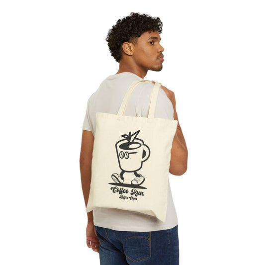 Coffee Run Canvas Tote Bag - Koffee Cups